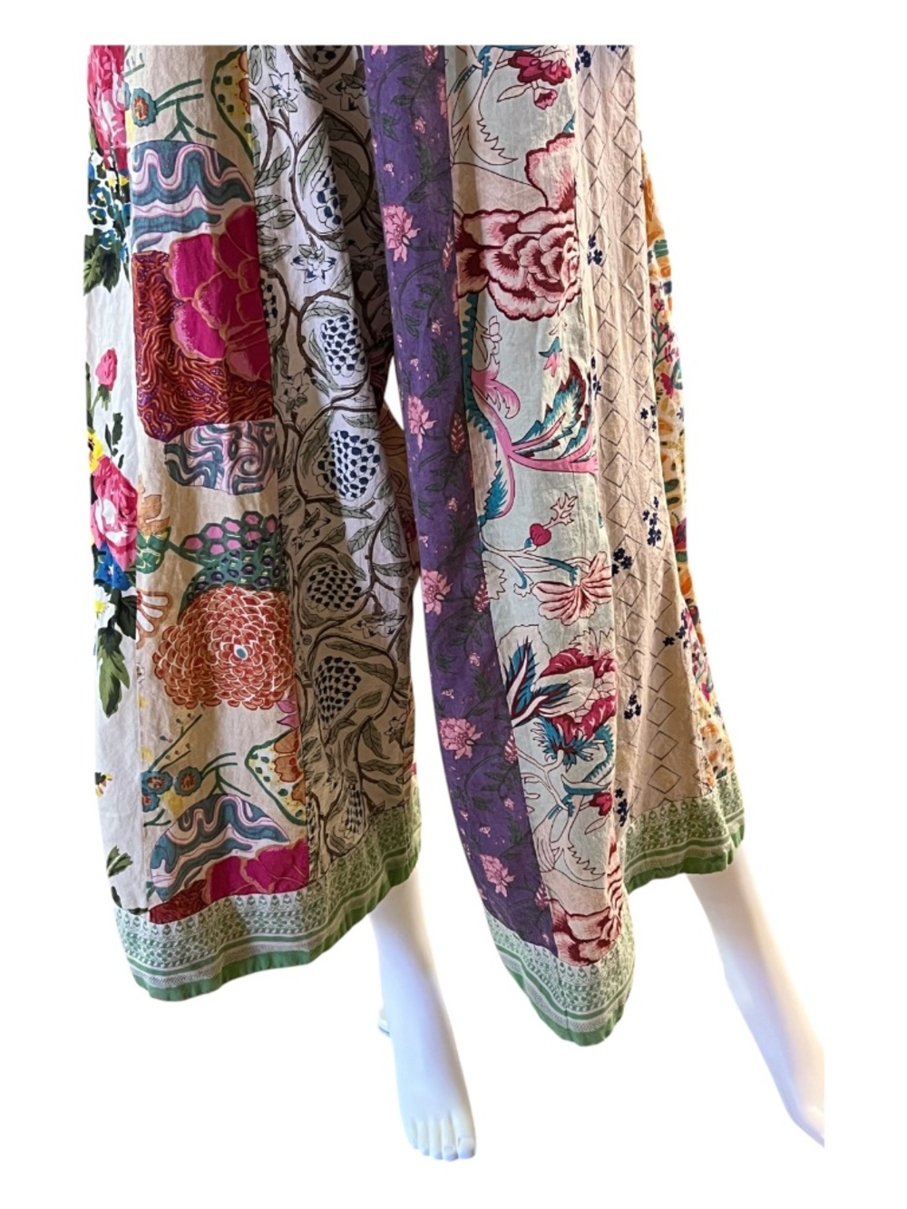 EUC Blue Sky boho patchwork cotton overalls | size S - Picture 3 of 10